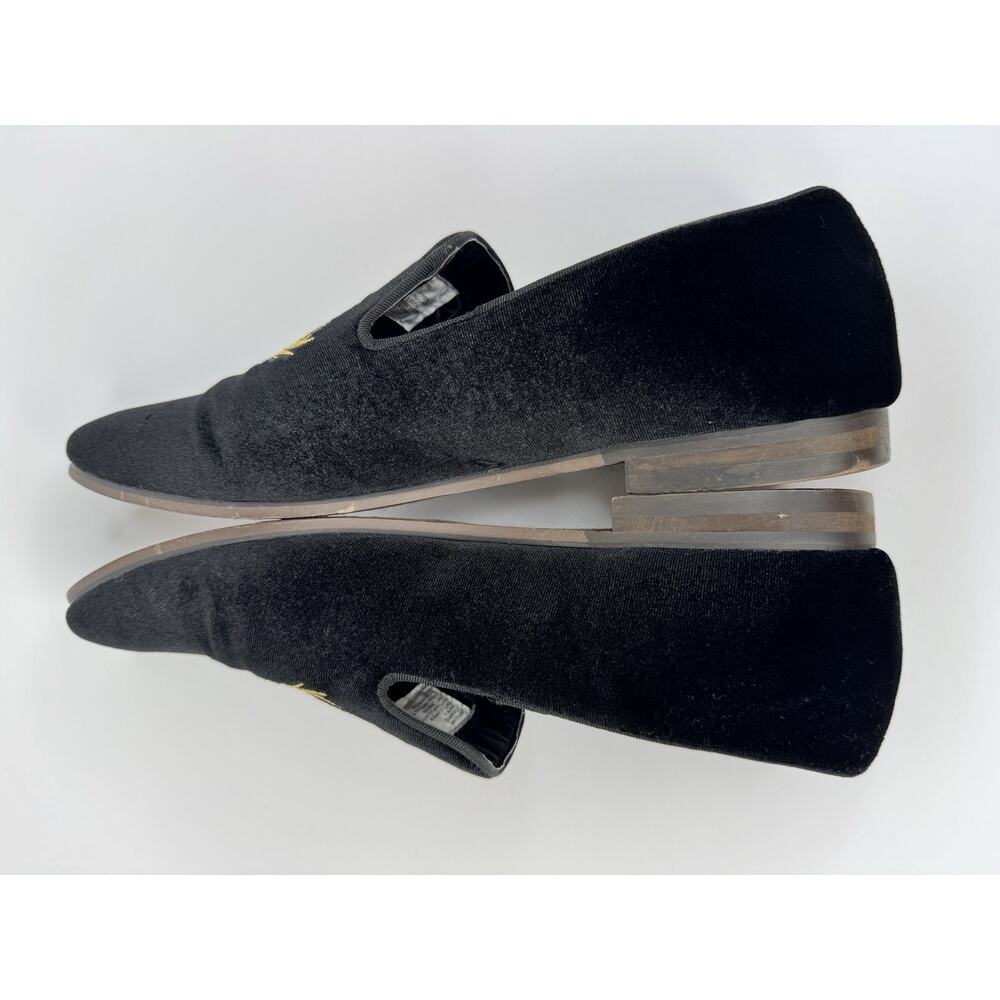 Steve Madden Men’s Leonardo Embroidered Crown Loafers Size 10 Black Velvet Shoes - Picture 8 of 13